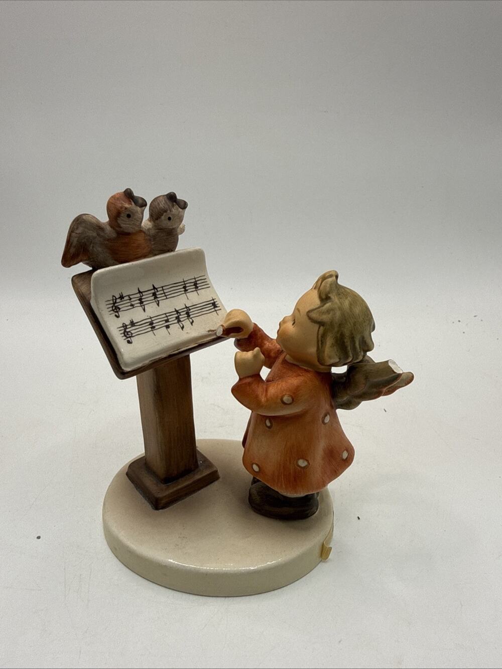 Vtg TMK5 169 78 "Bird Duet" Goebel Hummel Figurine Angel Girl Music Birds *